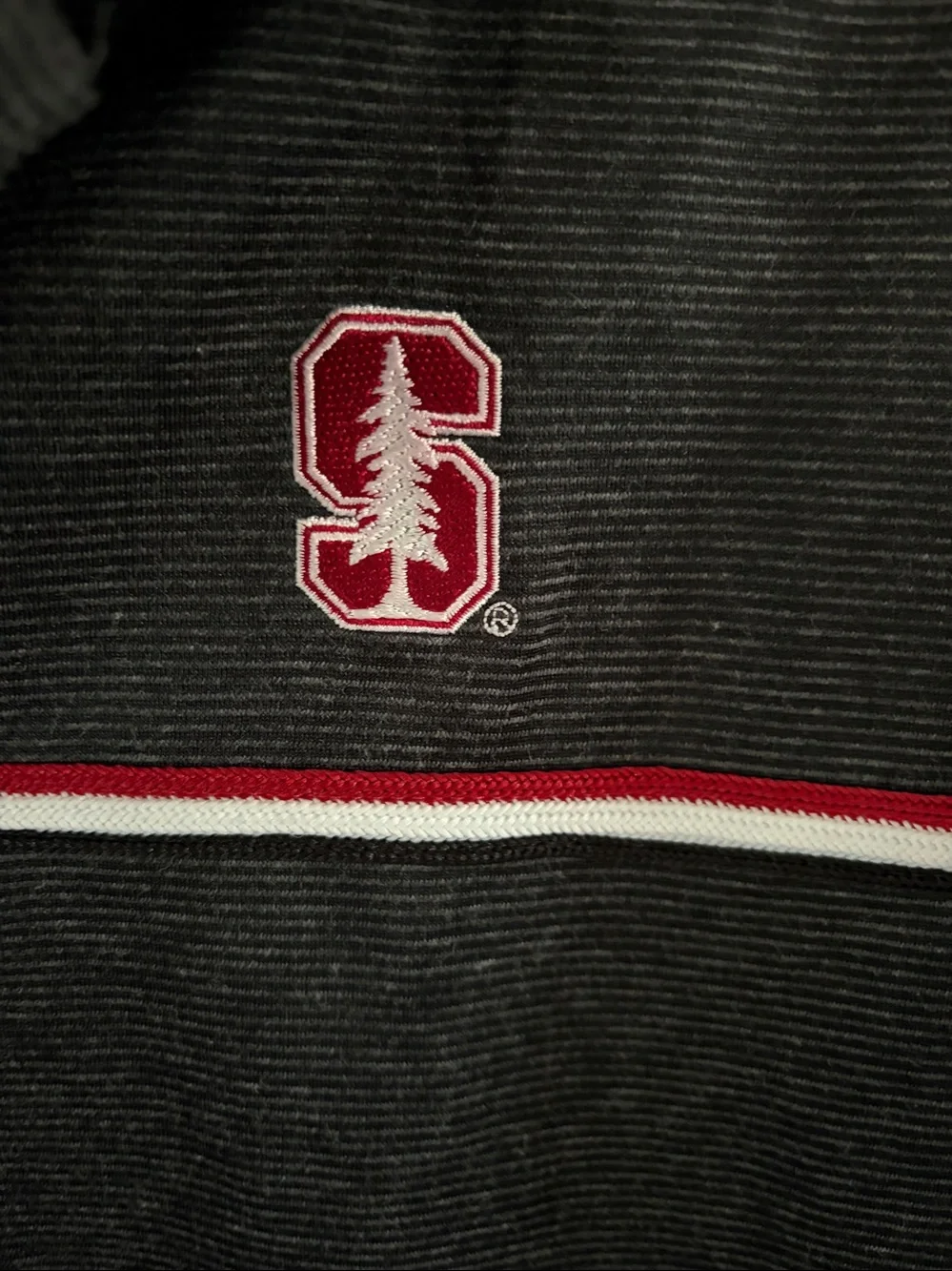 Nike Men's Dark Gray Polo with Red & White Accents